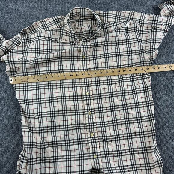 Burberry Shirt Men Large Nova Check Button Down Long Sleeve Luxury Classic Retro - Picture 8 of 10